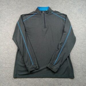 Tasc Pullover Mens Large Gray Bamboo 1/4 Zip Long Sleeve Athletic Top Gym